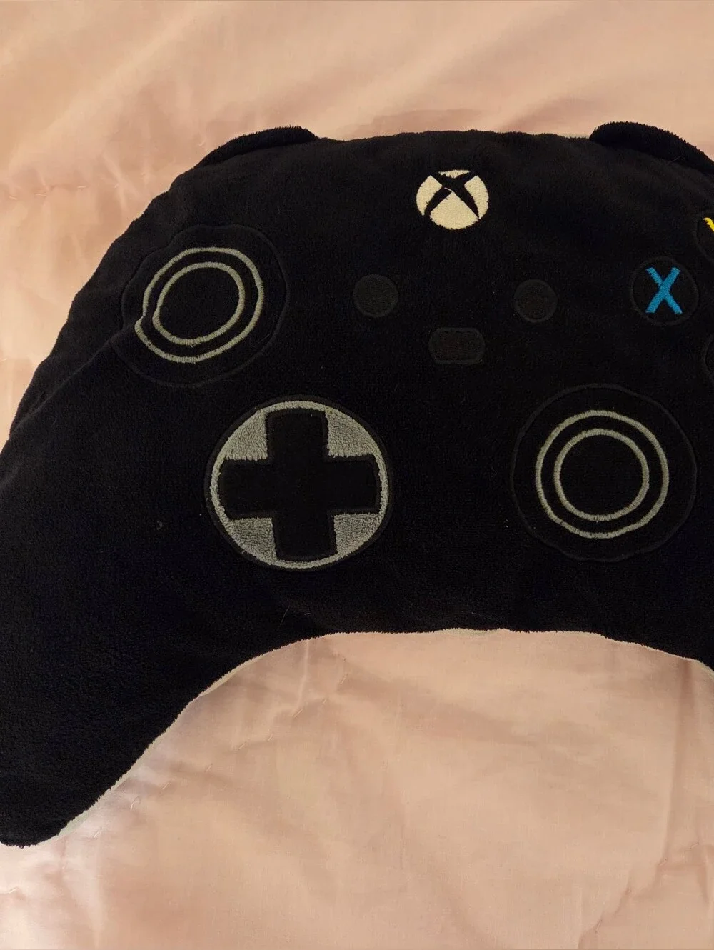 Black XBox Controller Plush Pillow - Soft Gaming Decor